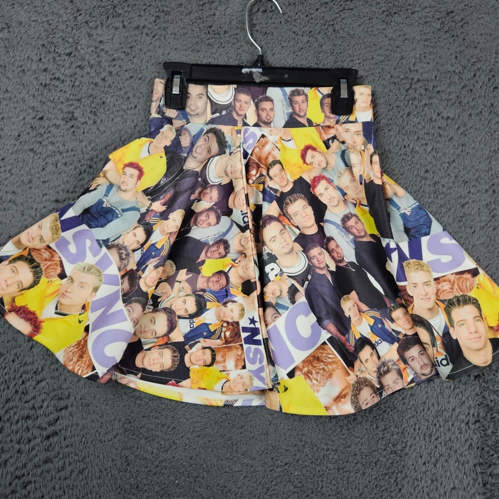 O-Mighty NSYNC Band Photo Collage Mini Skirt XS/S Pop Culture 90s Aesthetic